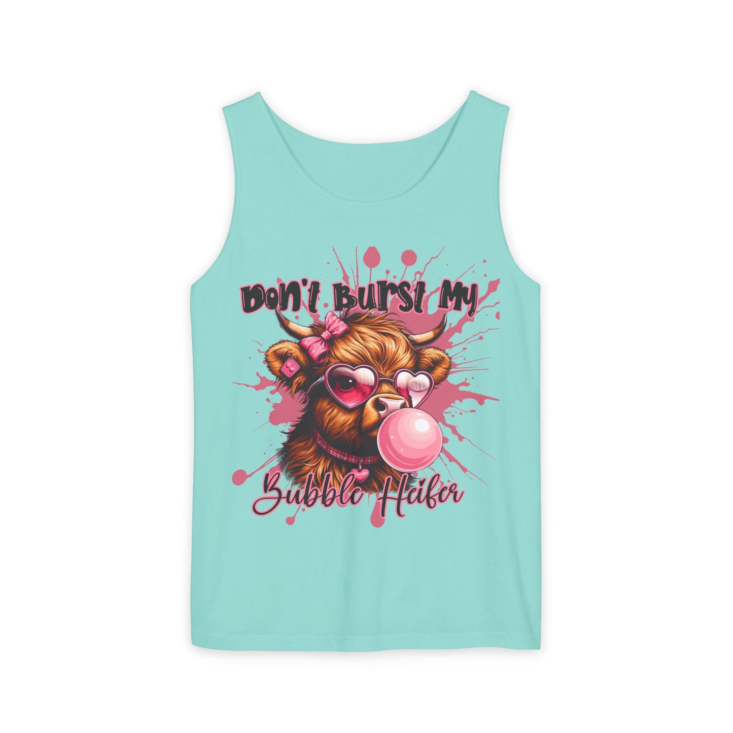 Tank Top - Don't Burst My Bubble Highland Cow Design