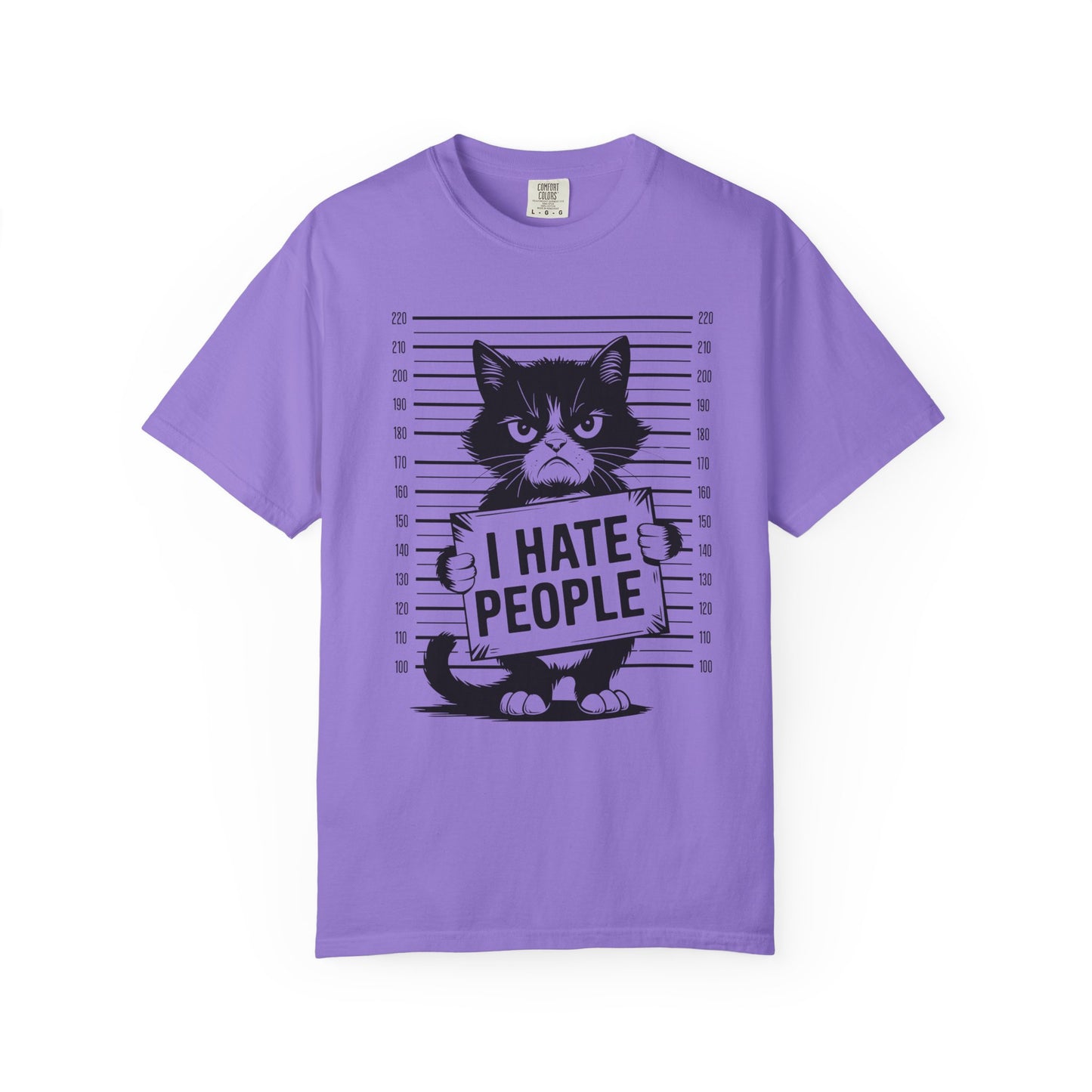 Cat Funny Comfort Colors T-shirt - I Hate People Design