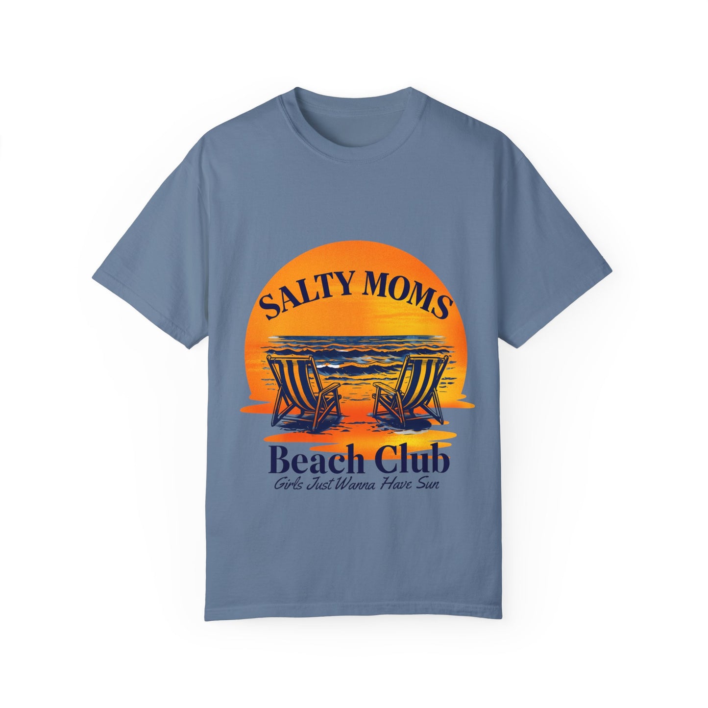 Salty Moms Beach Club T-Shirt - Unisex Garment-Dyed Tee for Beach Lovers