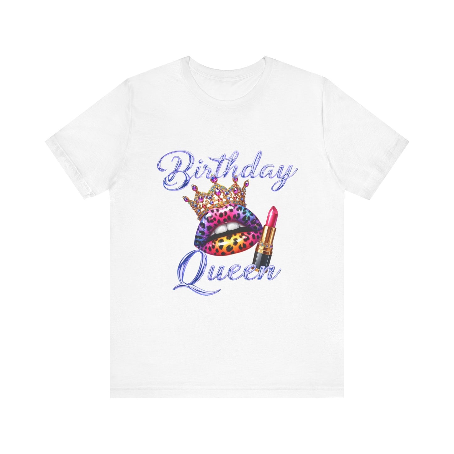 Birthday Queen T-Shirt - Unisex Jersey Tee with Lipstick Design
