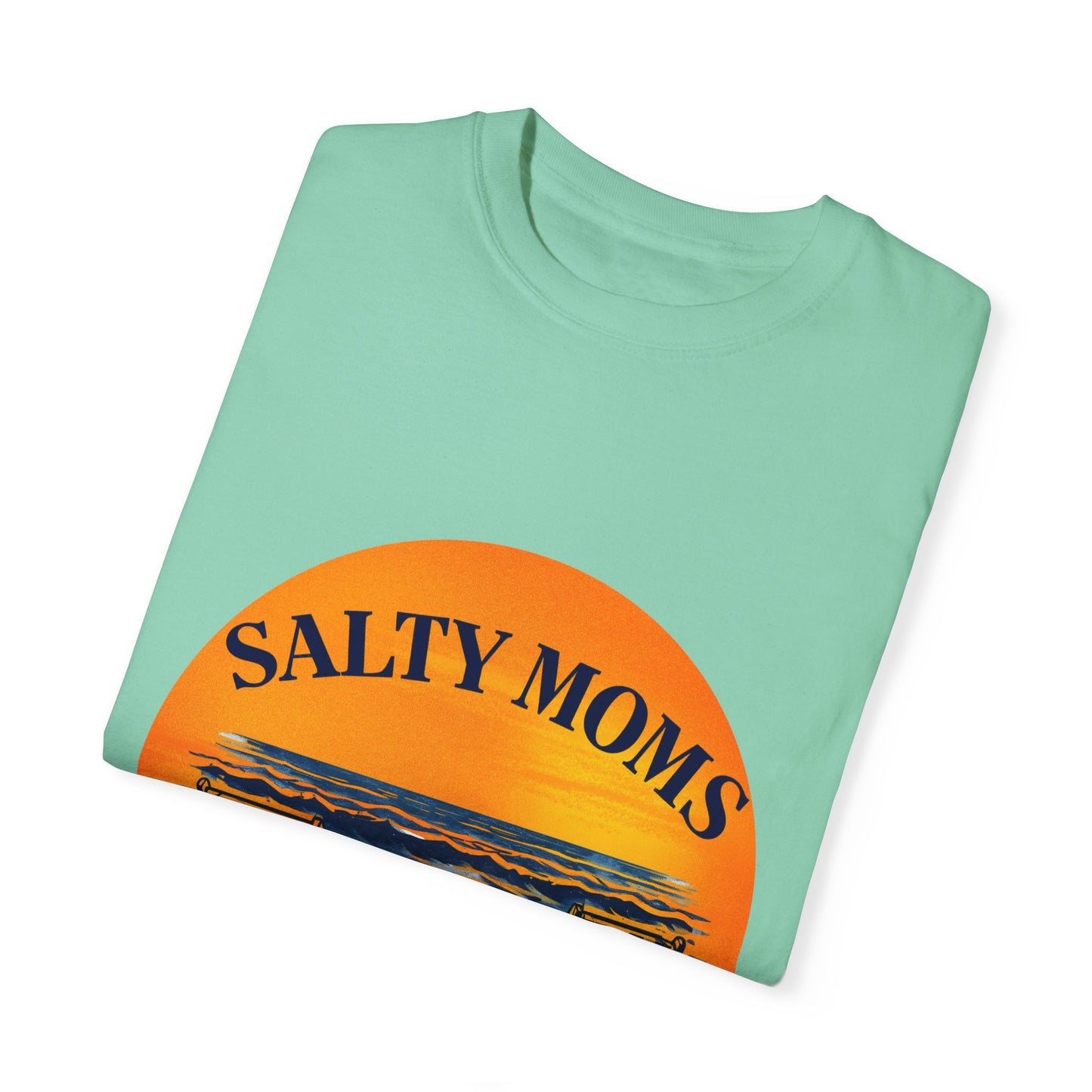 Salty Moms Beach Club T-Shirt - Unisex Garment-Dyed Tee for Beach Lovers