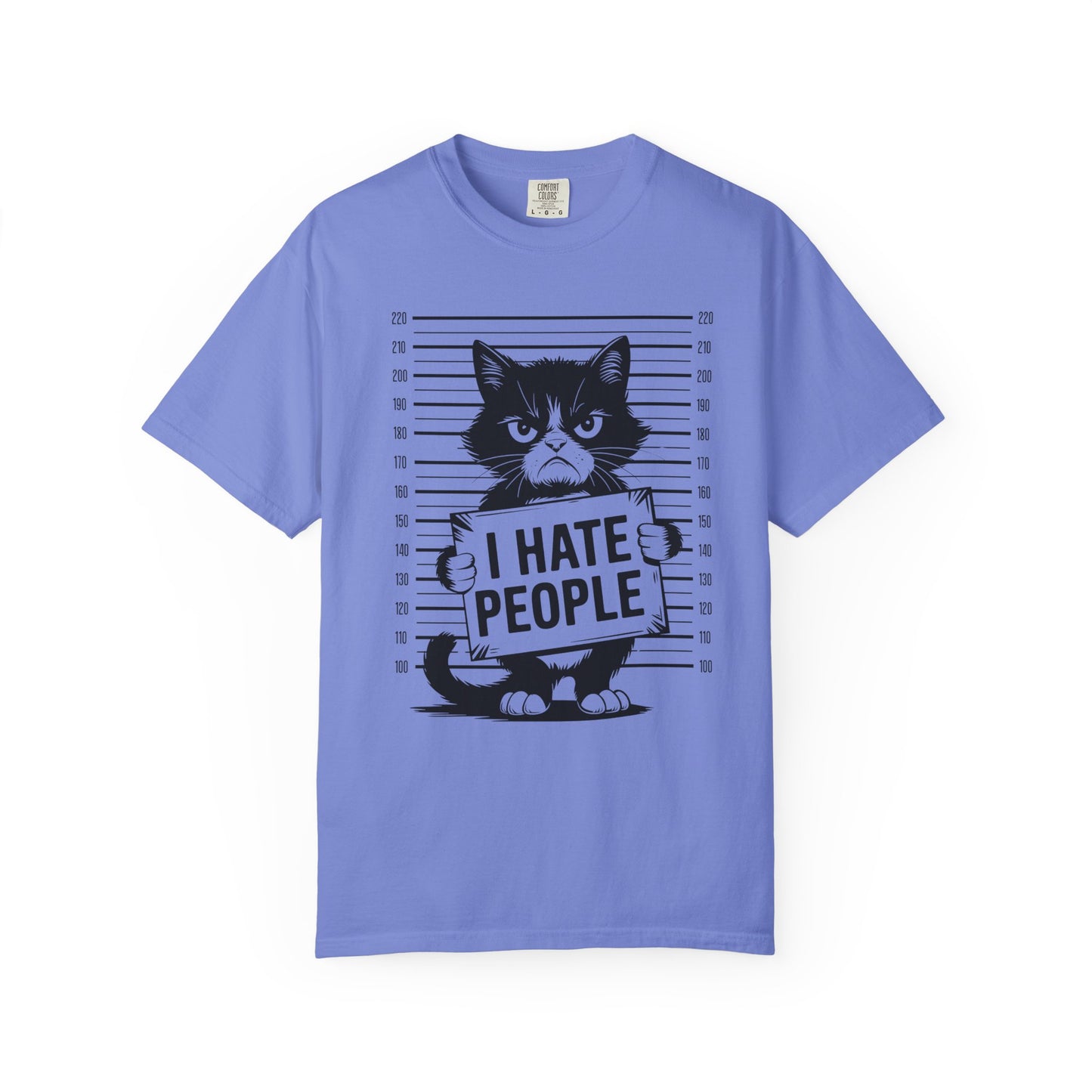 Cat Funny Comfort Colors T-shirt - I Hate People Design