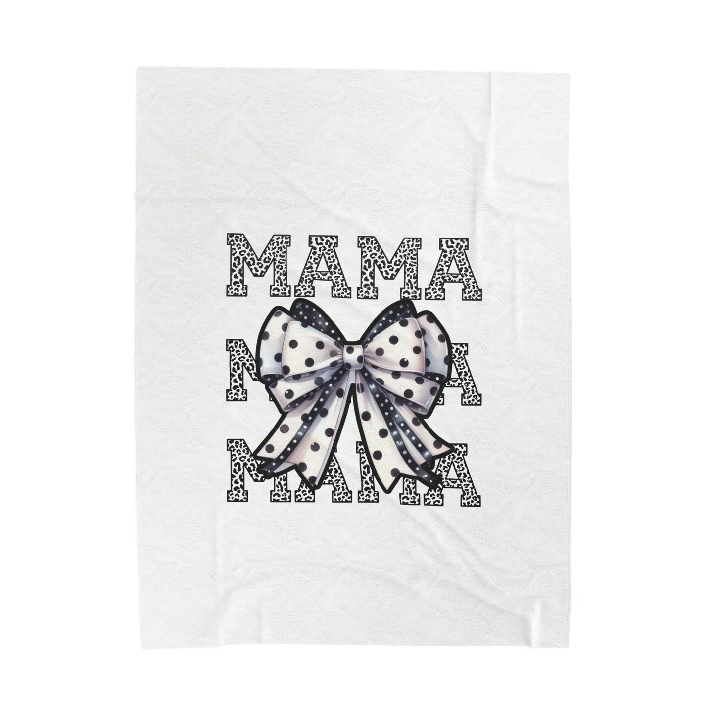 Plush Blanket - Mama Bow Leopard Print