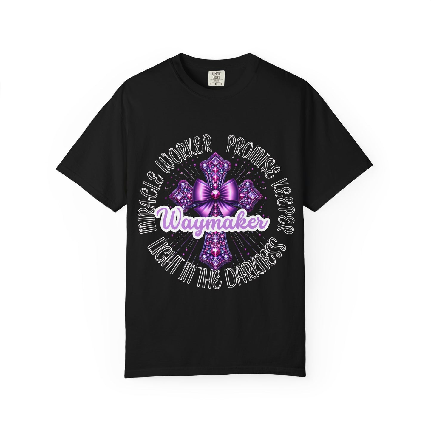 Inspirational Christian Comfort Colors T-Shirt - Waymaker Cross Design