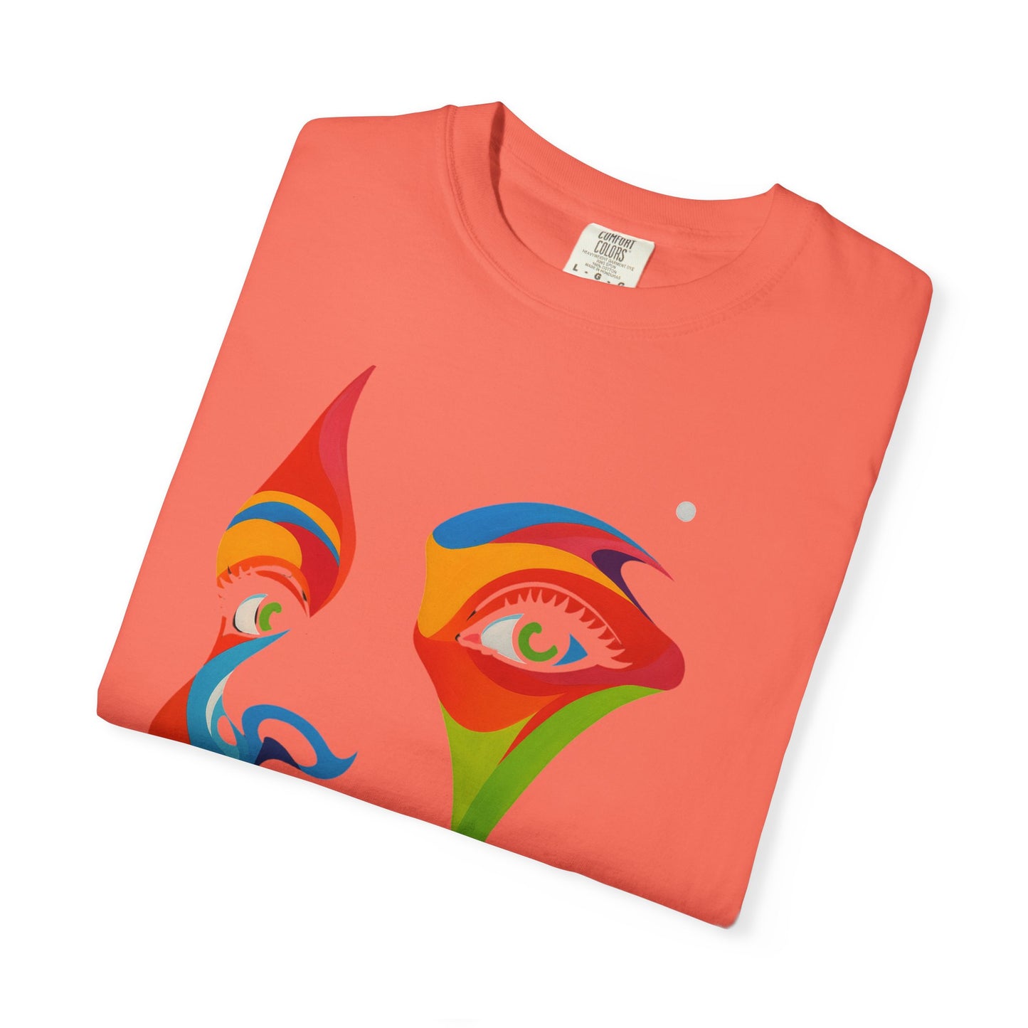 Bold Abstract Rainbow Face Art T-Shirt Colorful Expressionist Portrait Tee  Artistic Streetwear Shirt