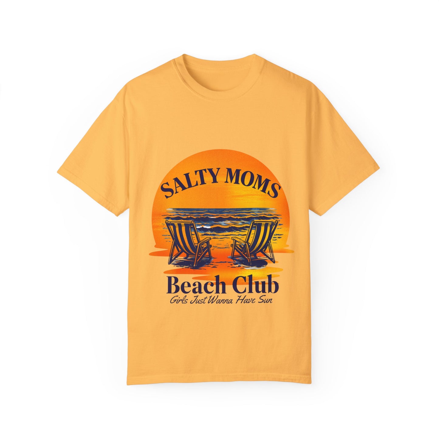 Salty Moms Beach Club T-Shirt - Unisex Garment-Dyed Tee for Beach Lovers