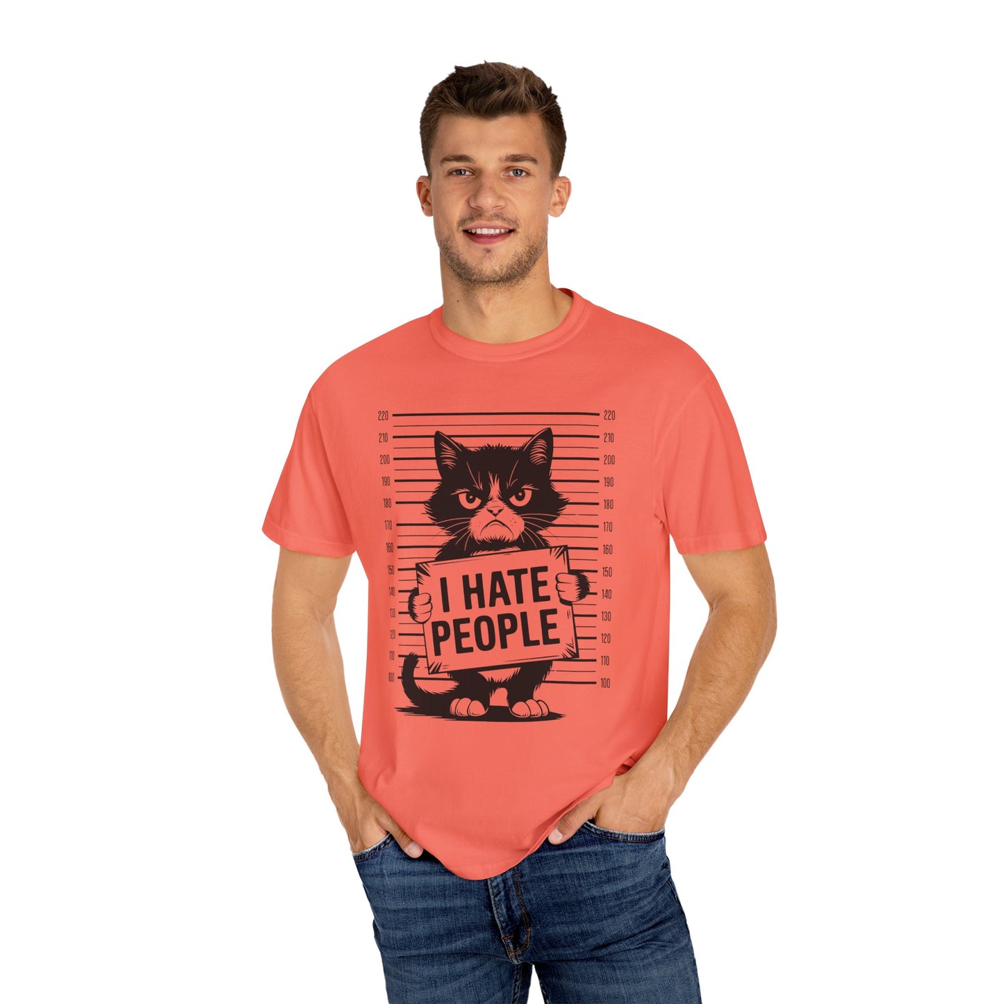 Cat Funny Comfort Colors T-shirt - I Hate People Design