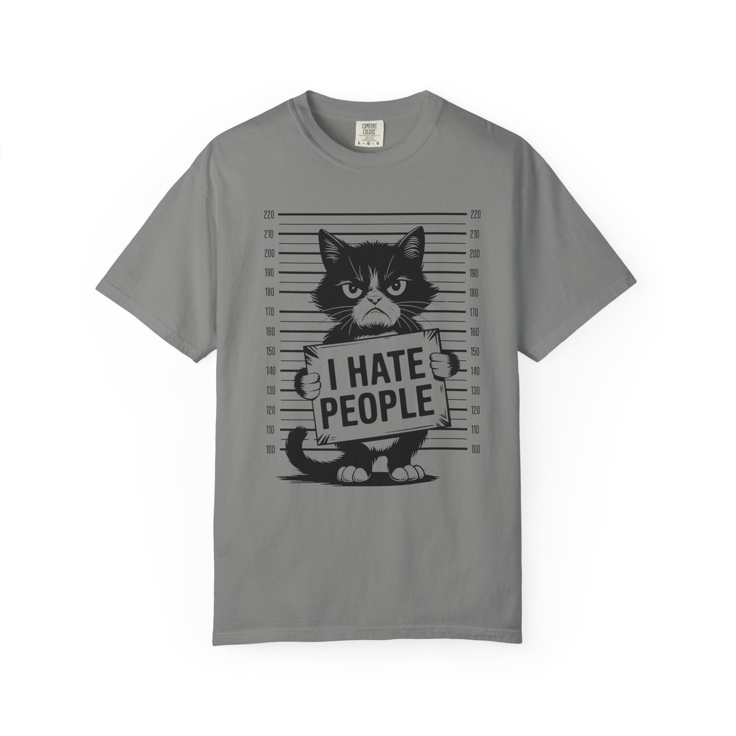 Cat Funny Comfort Colors T-shirt - I Hate People Design