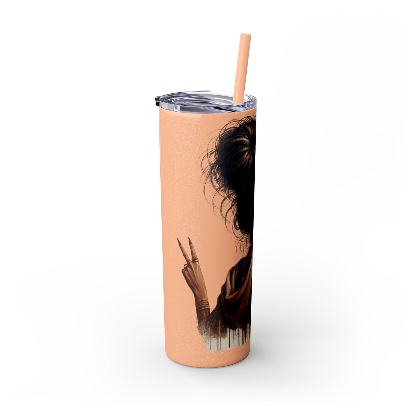 GO ASK YOUR DAD Stylish 20oz Skinny Tumbler with Straw - Go For It Design