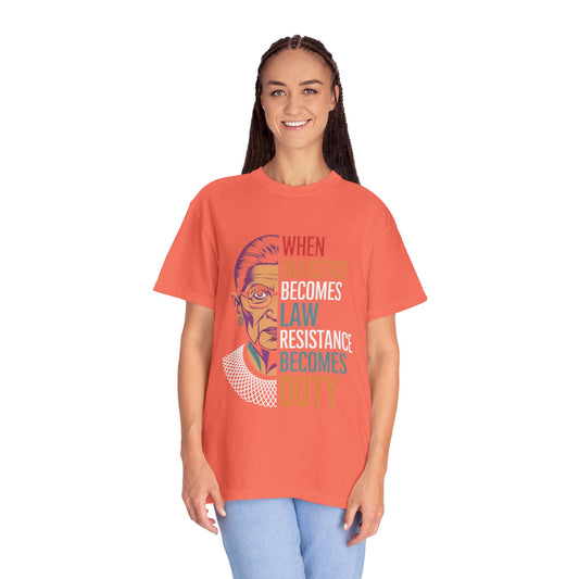 Inspirational RBG Quote Unisex T-shirt | Motivational Tee | Law & Justice Shirt | Gift for Activists & Allies | Everyday Wear, Comfort Colors