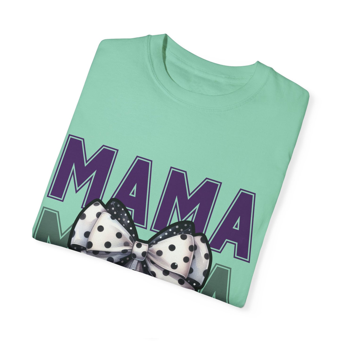 Polka Dot Bow Mama Tee – Retro Glam Mom Vibes comfort colors Unisex T-shirt