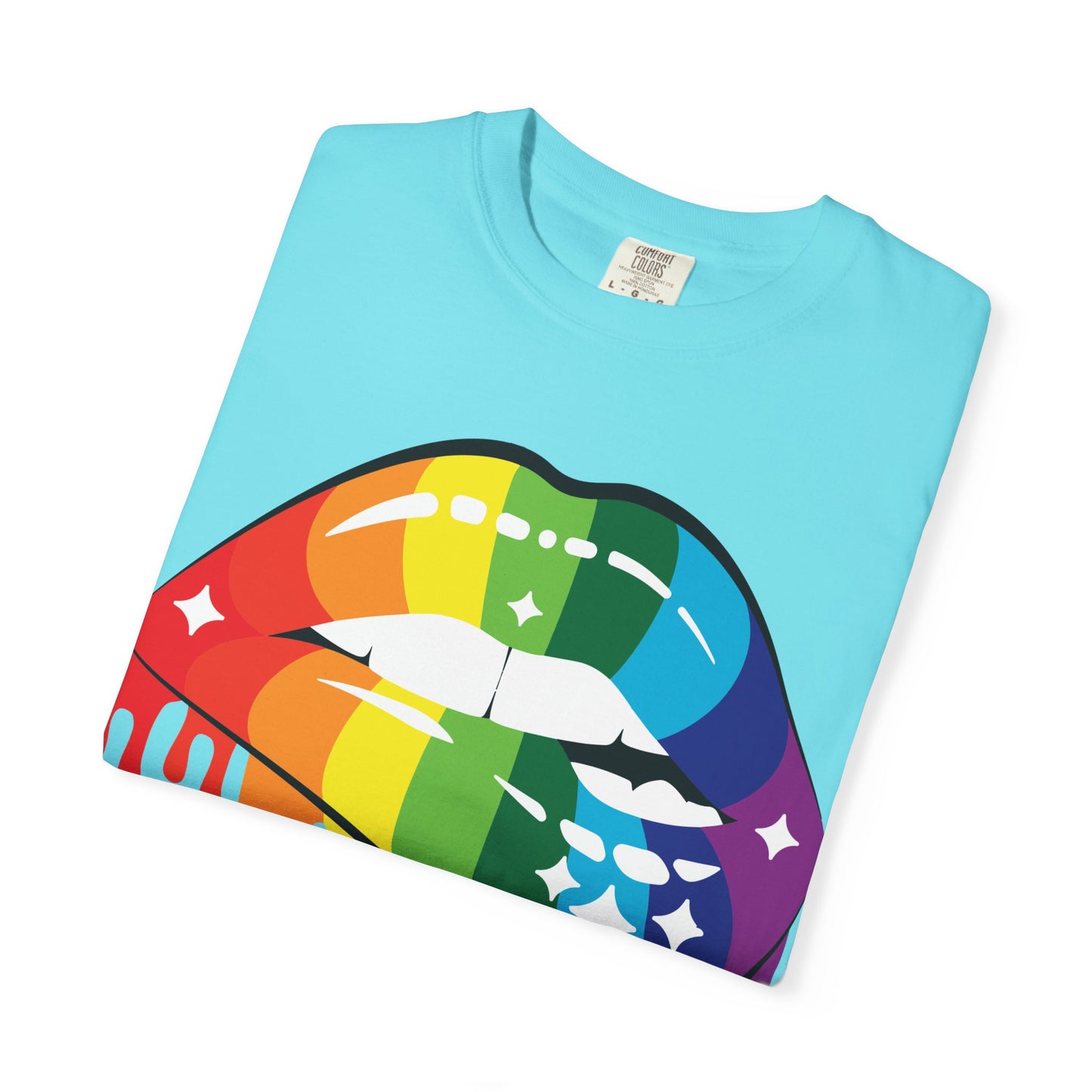 Rainbow Drip Lips Shirt – Bold Pride Graphic Tee, Colorful LGBTQ+ Lip Art, Glitter Dripping Lips Design