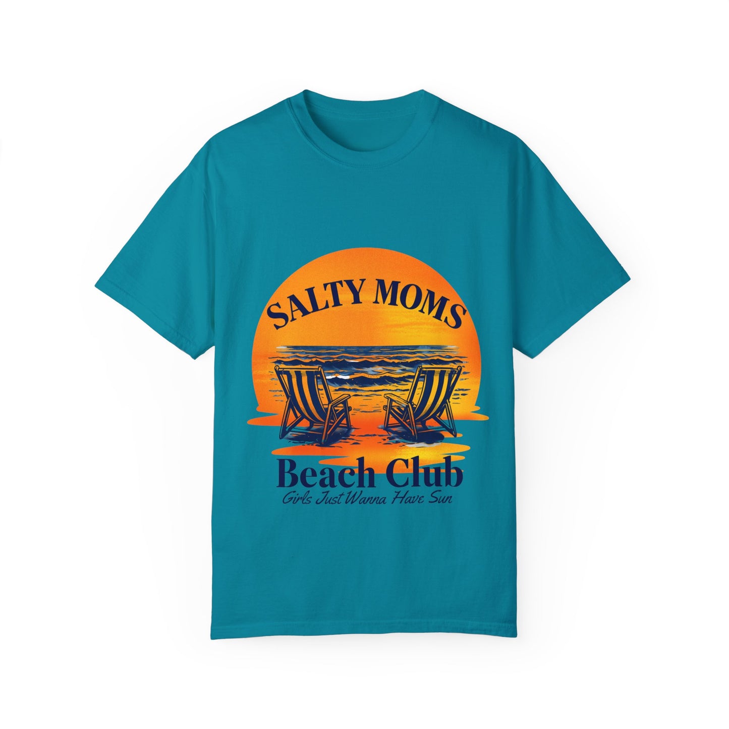 Salty Moms Beach Club T-Shirt - Unisex Garment-Dyed Tee for Beach Lovers