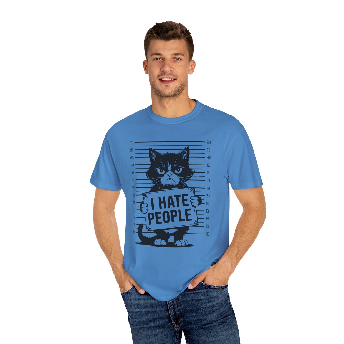Cat Funny Comfort Colors T-shirt - I Hate People Design