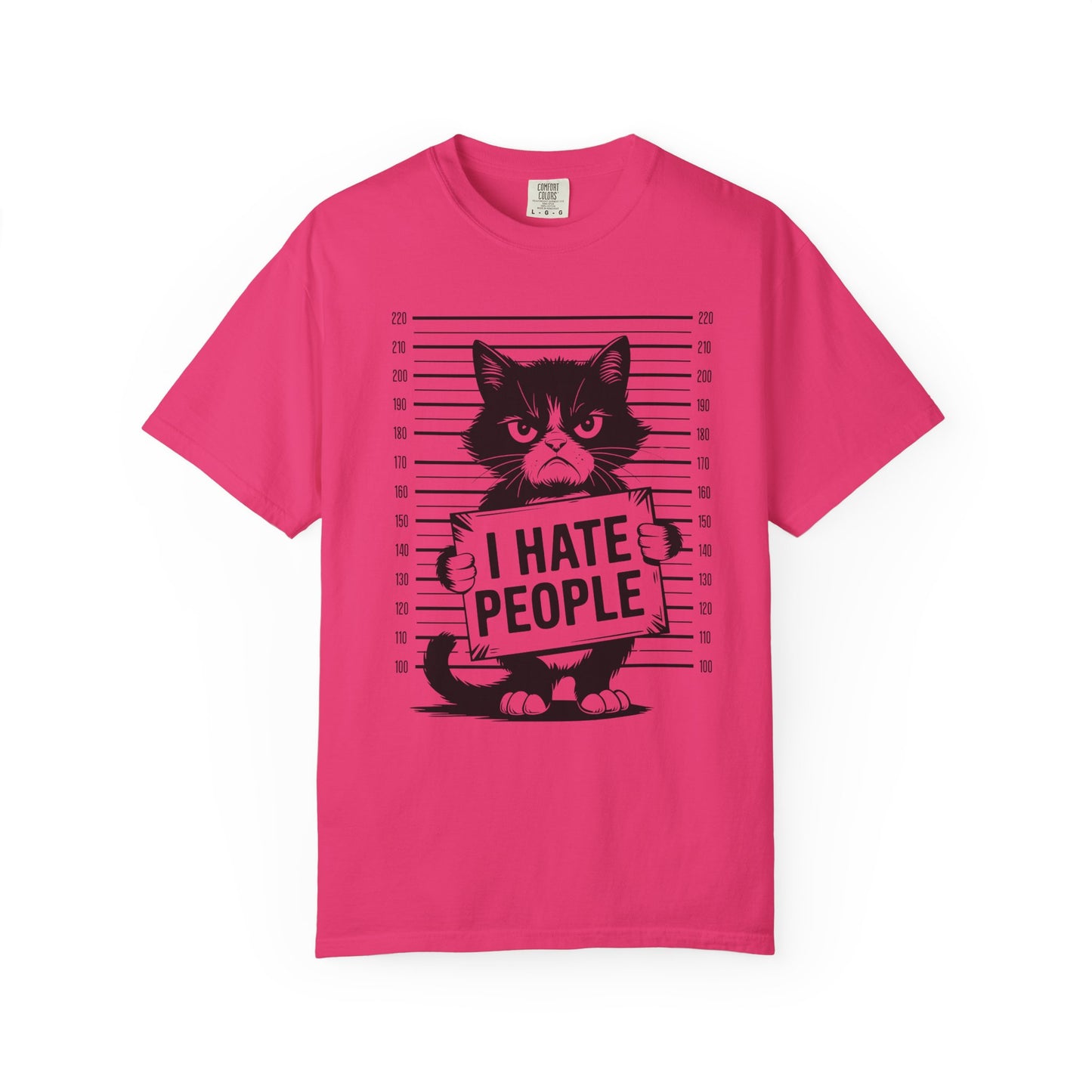 Cat Funny Comfort Colors T-shirt - I Hate People Design
