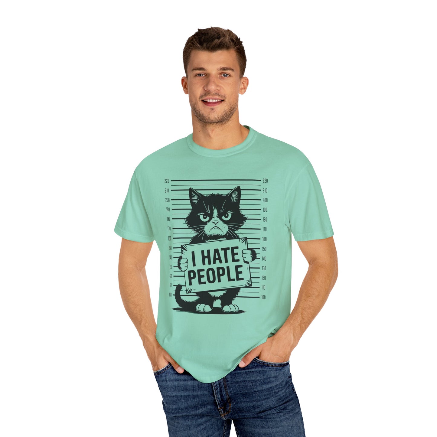 Cat Funny Comfort Colors T-shirt - I Hate People Design