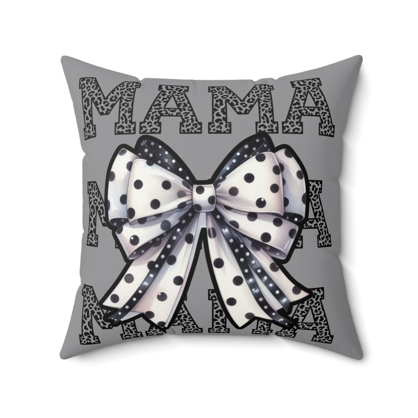 Square Pillow Mama Bow Design