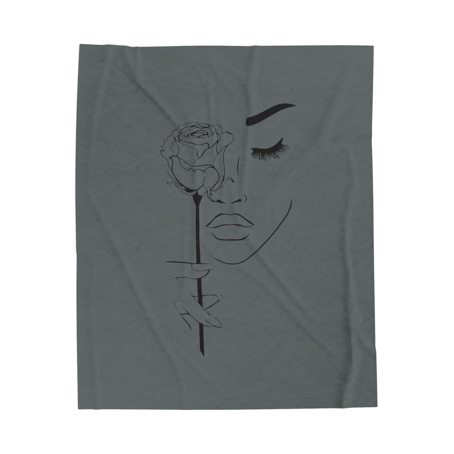 Elegant Rose Velveteen Plush Blanket - Soft Floral Throw for Home Decor & Gift