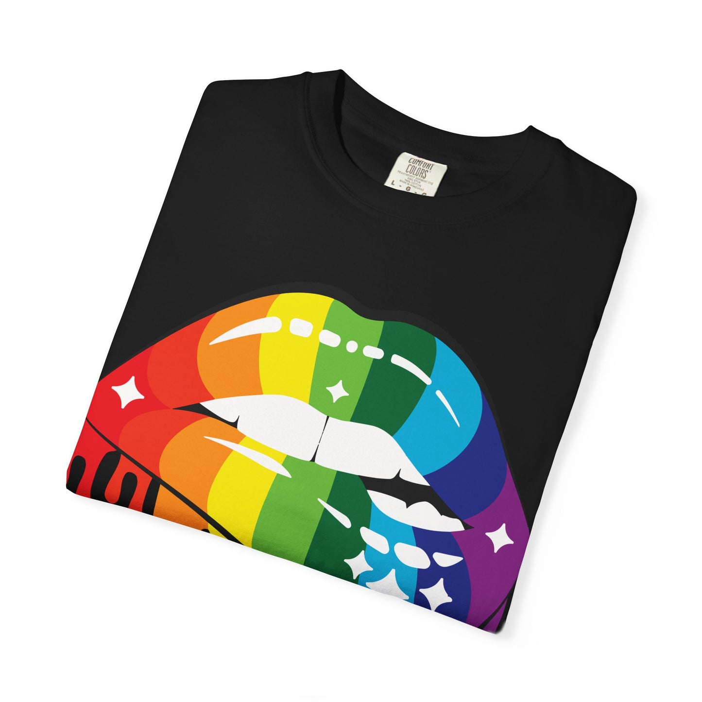 Rainbow Drip Lips Shirt – Bold Pride Graphic Tee, Colorful LGBTQ+ Lip Art, Glitter Dripping Lips Design