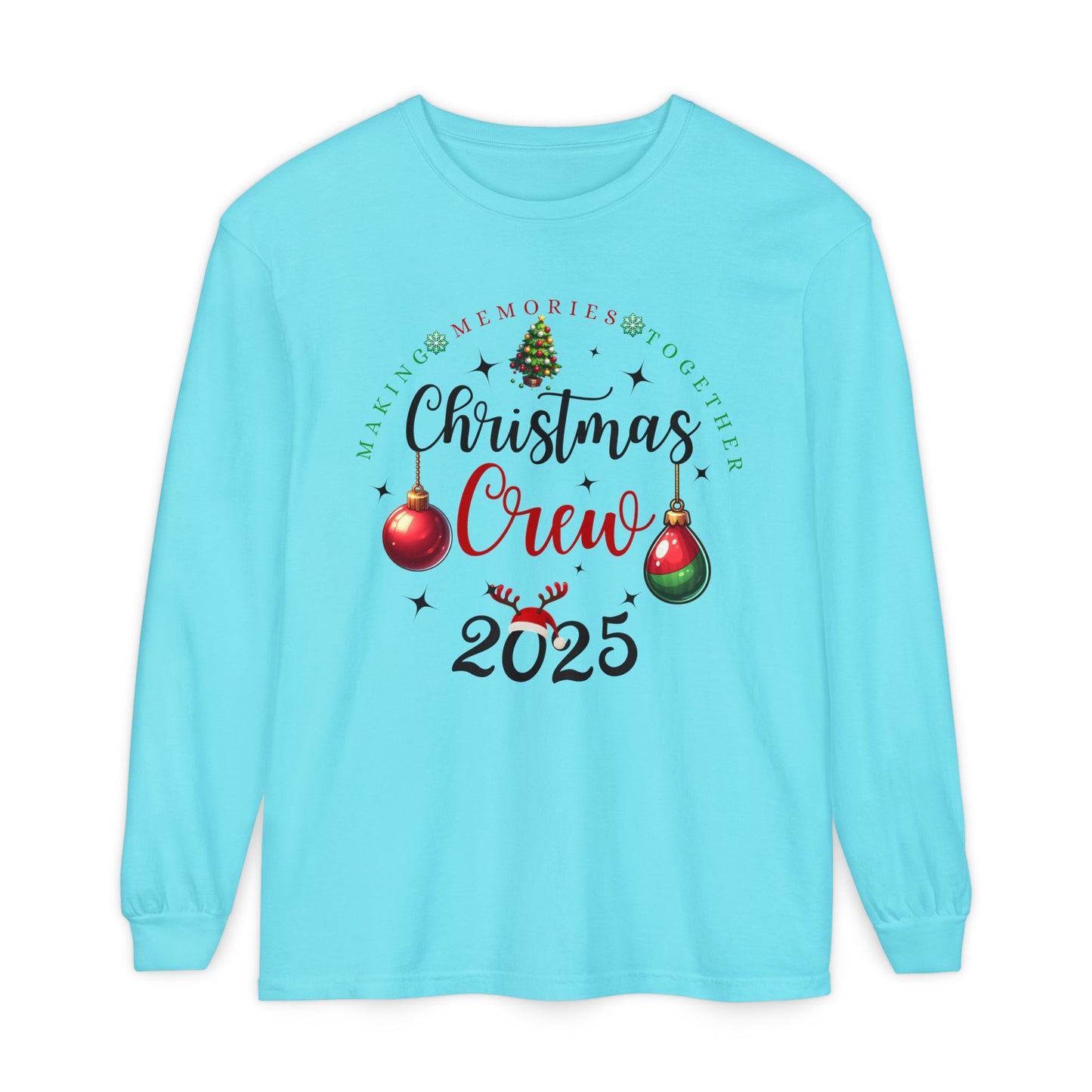 Christmas Crew Long Sleeve T-Shirt 2025; Comfort Colors