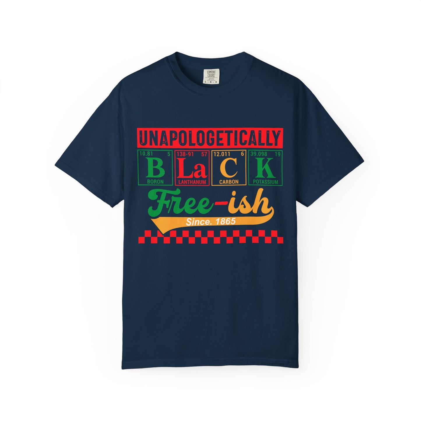 Unapologetically Black Free-ish Shirt – Juneteenth Periodic Table Black Pride Tee Comfort Colors