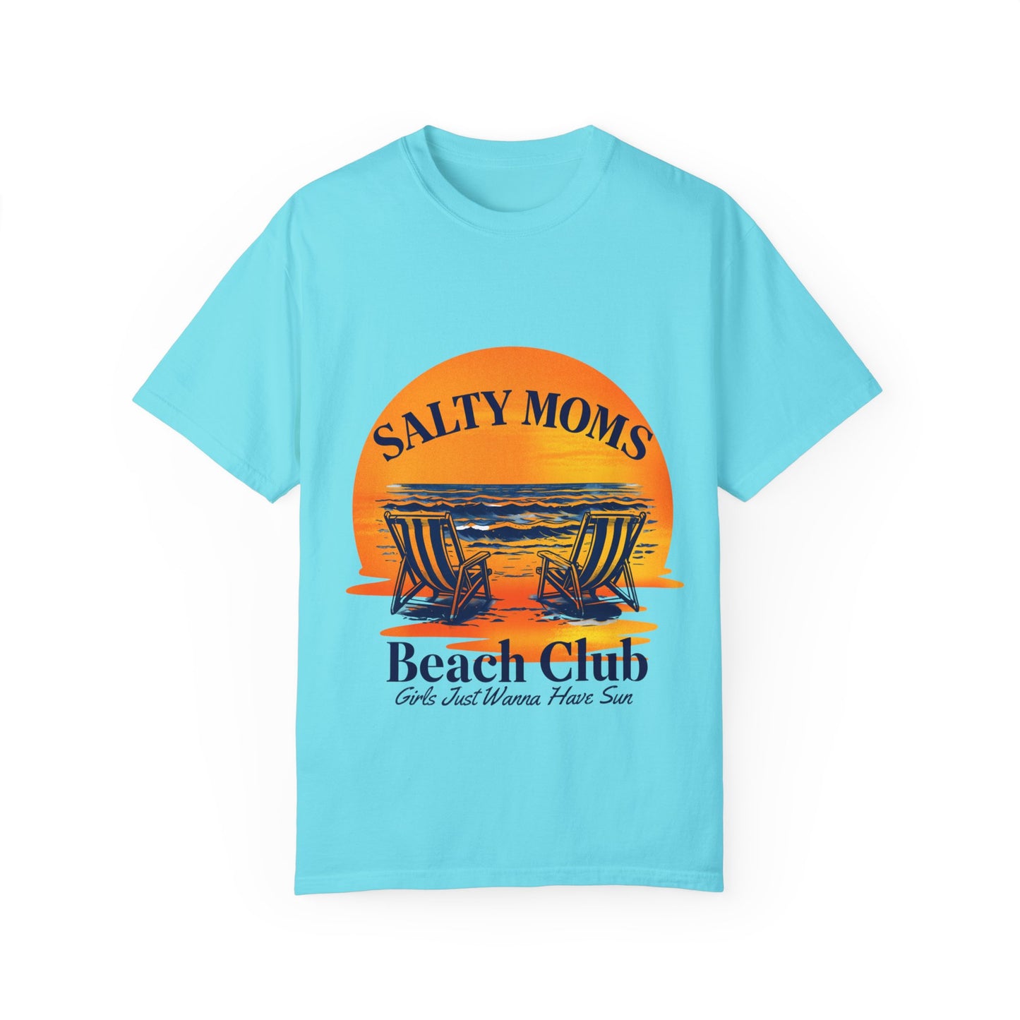 Salty Moms Beach Club T-Shirt - Unisex Garment-Dyed Tee for Beach Lovers
