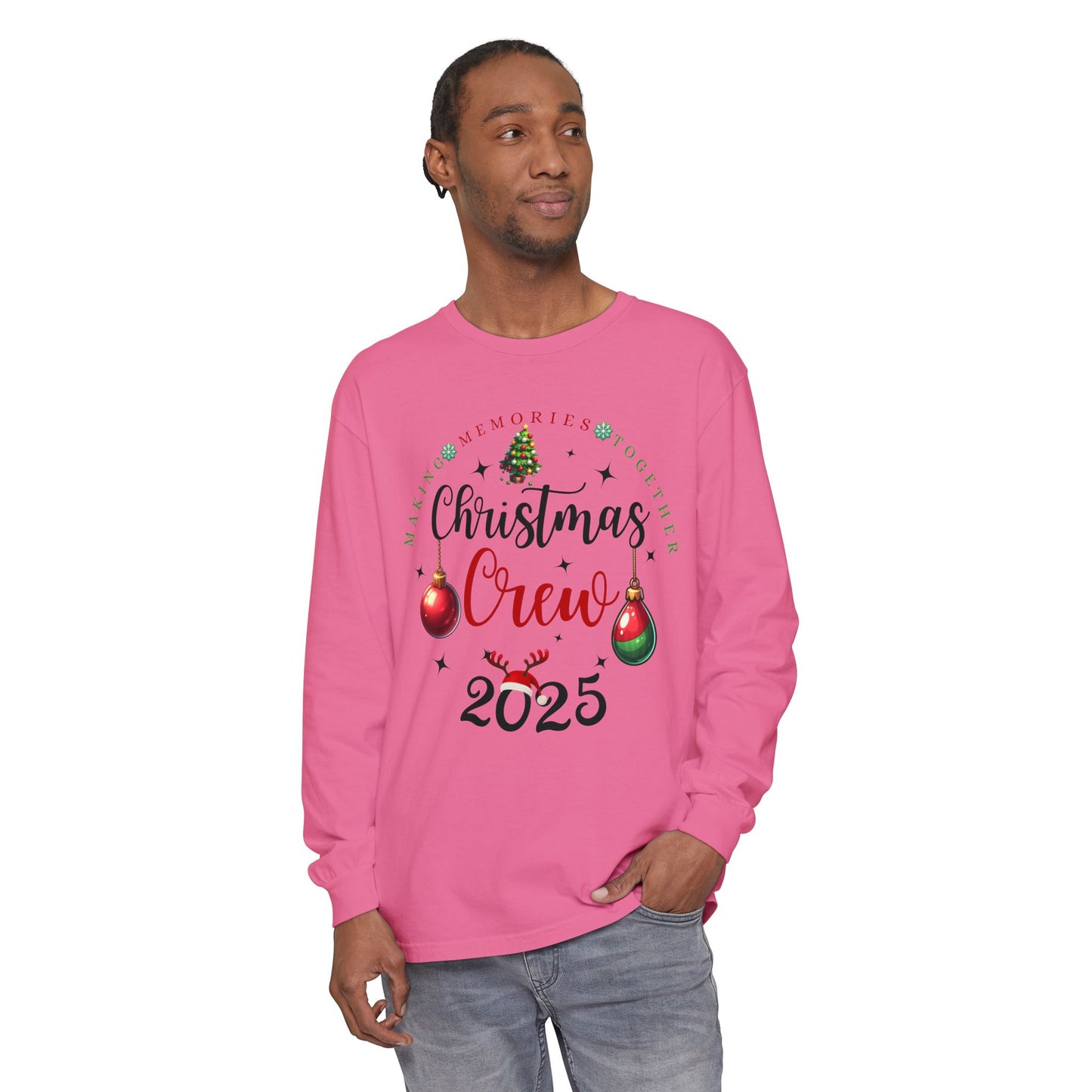 Christmas Crew Long Sleeve T-Shirt 2025; Comfort Colors