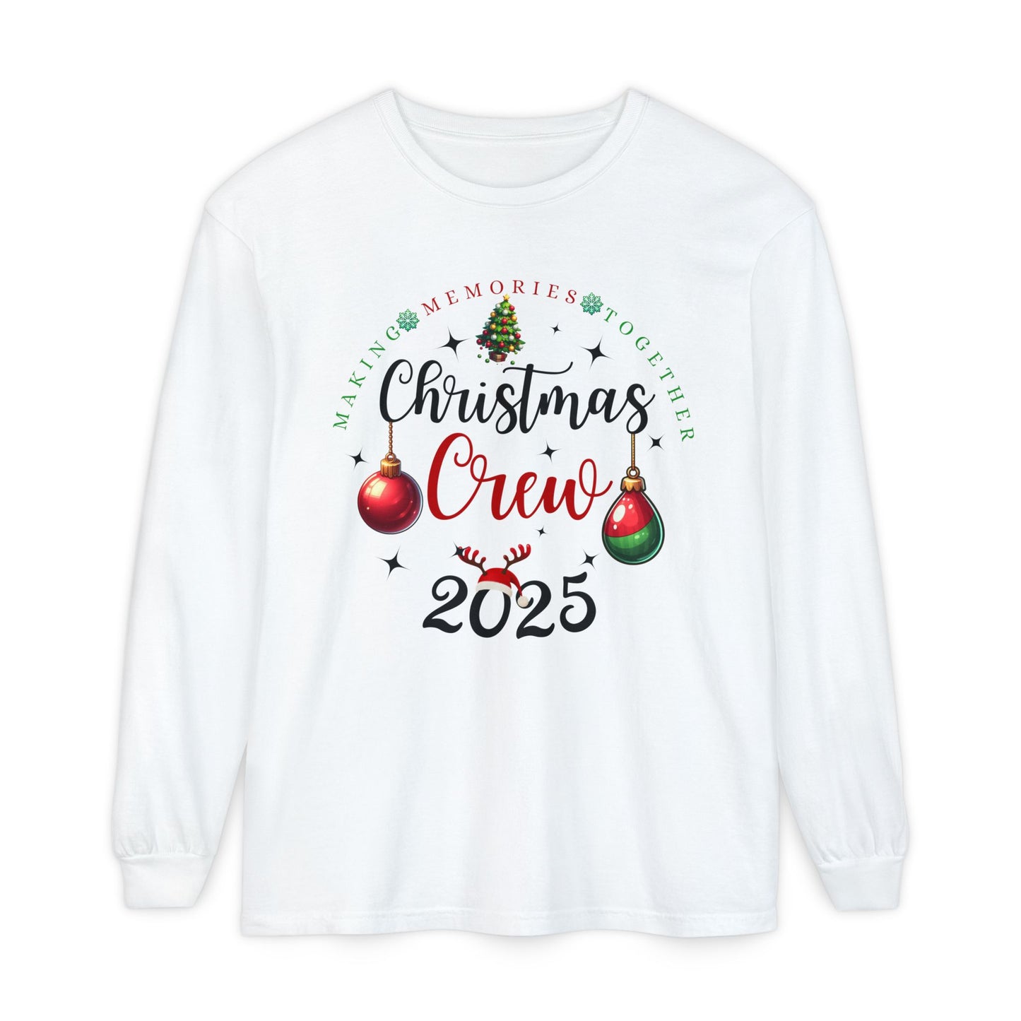 Christmas Crew Long Sleeve T-Shirt 2025; Comfort Colors