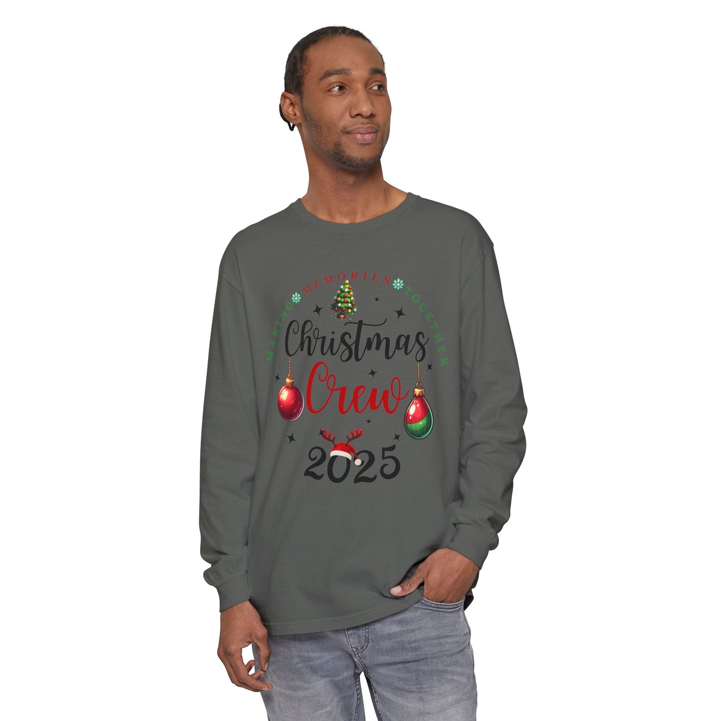 Christmas Crew Long Sleeve T-Shirt 2025; Comfort Colors
