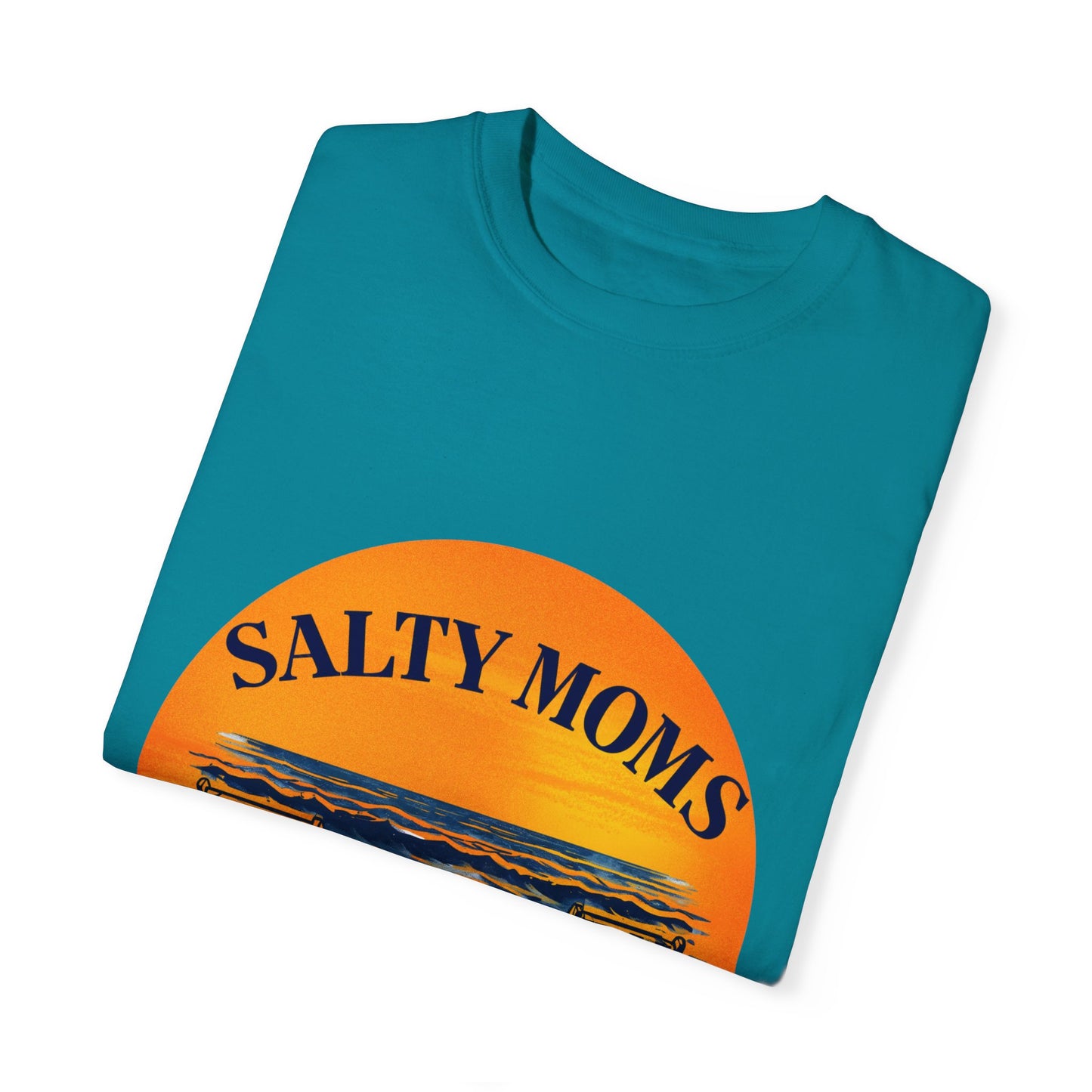 Salty Moms Beach Club T-Shirt - Unisex Garment-Dyed Tee for Beach Lovers