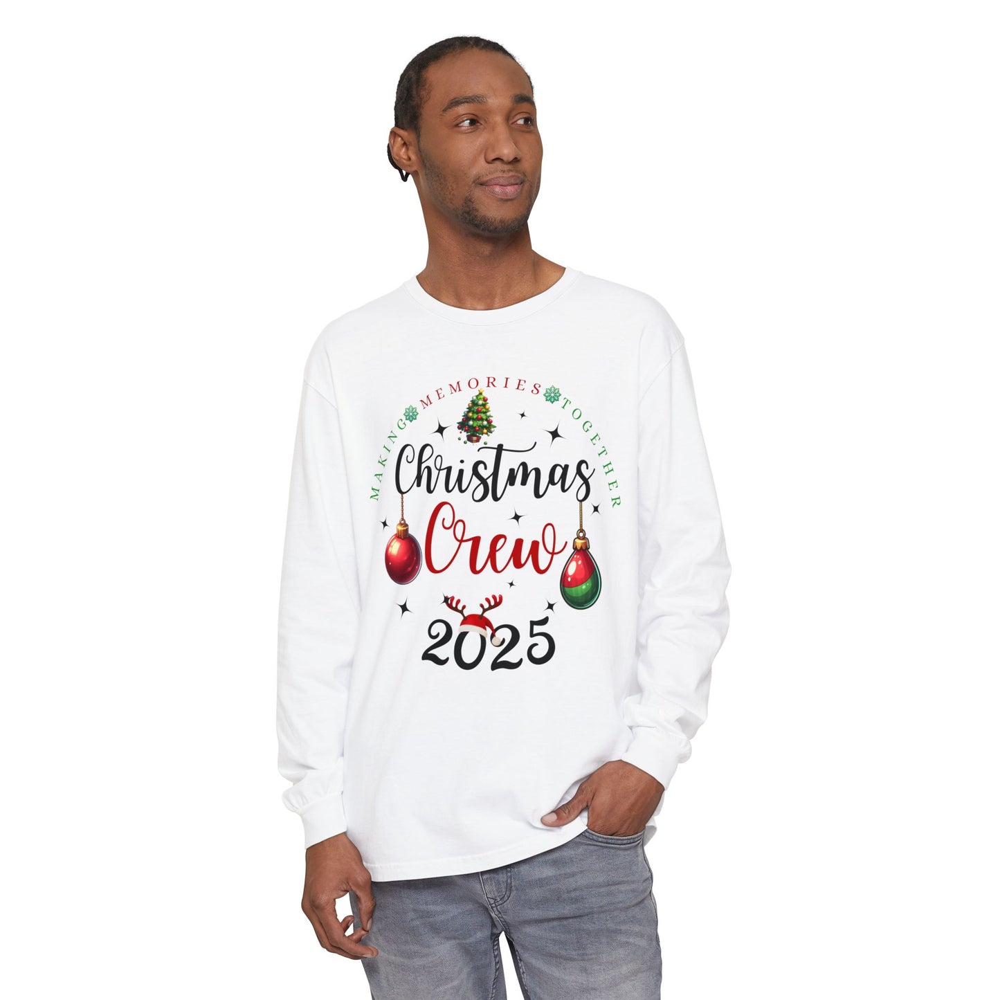 Christmas Crew Long Sleeve T-Shirt 2025; Comfort Colors