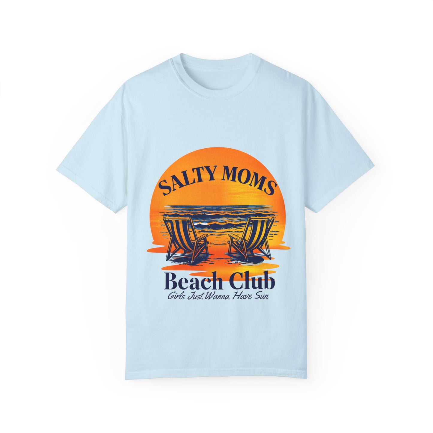 Salty Moms Beach Club T-Shirt - Unisex Garment-Dyed Tee for Beach Lovers