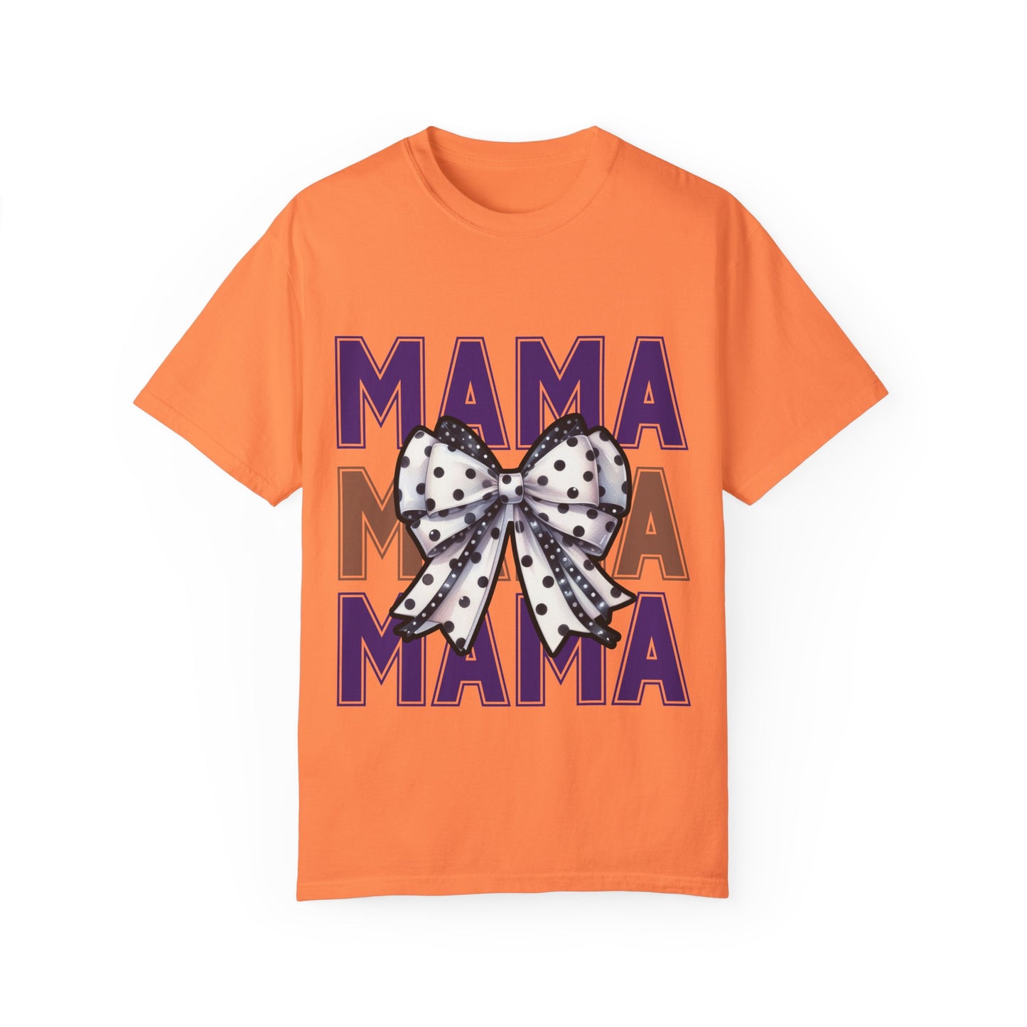 Polka Dot Bow Mama Tee – Retro Glam Mom Vibes comfort colors Unisex T-shirt