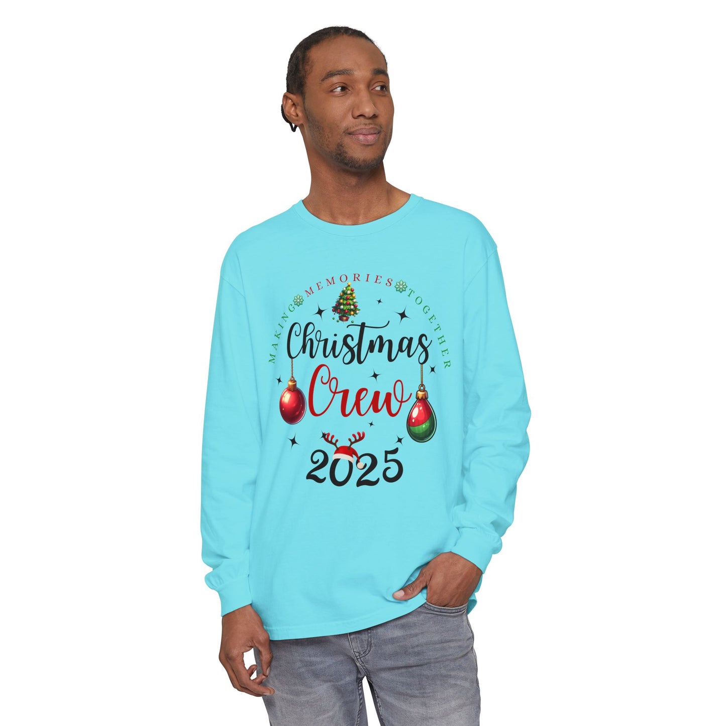 Christmas Crew Long Sleeve T-Shirt 2025; Comfort Colors
