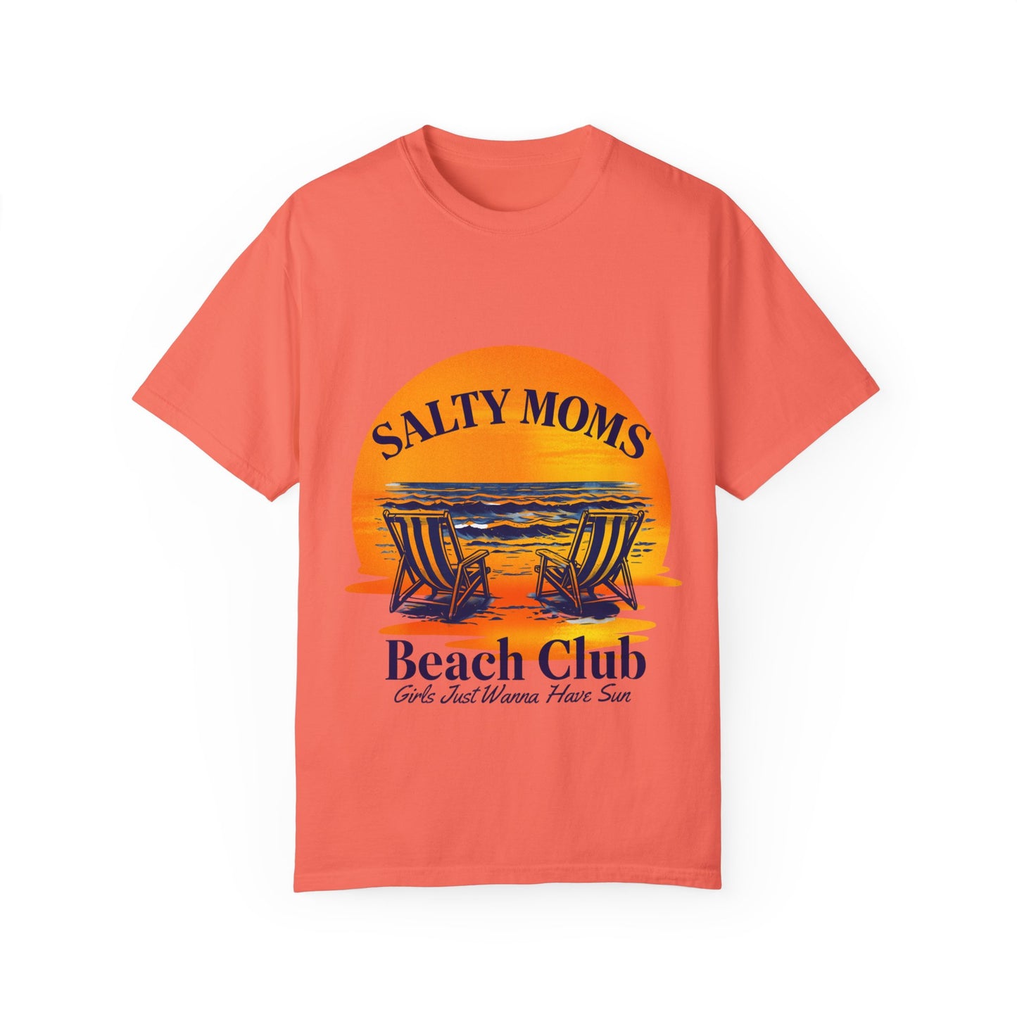 Salty Moms Beach Club T-Shirt - Unisex Garment-Dyed Tee for Beach Lovers