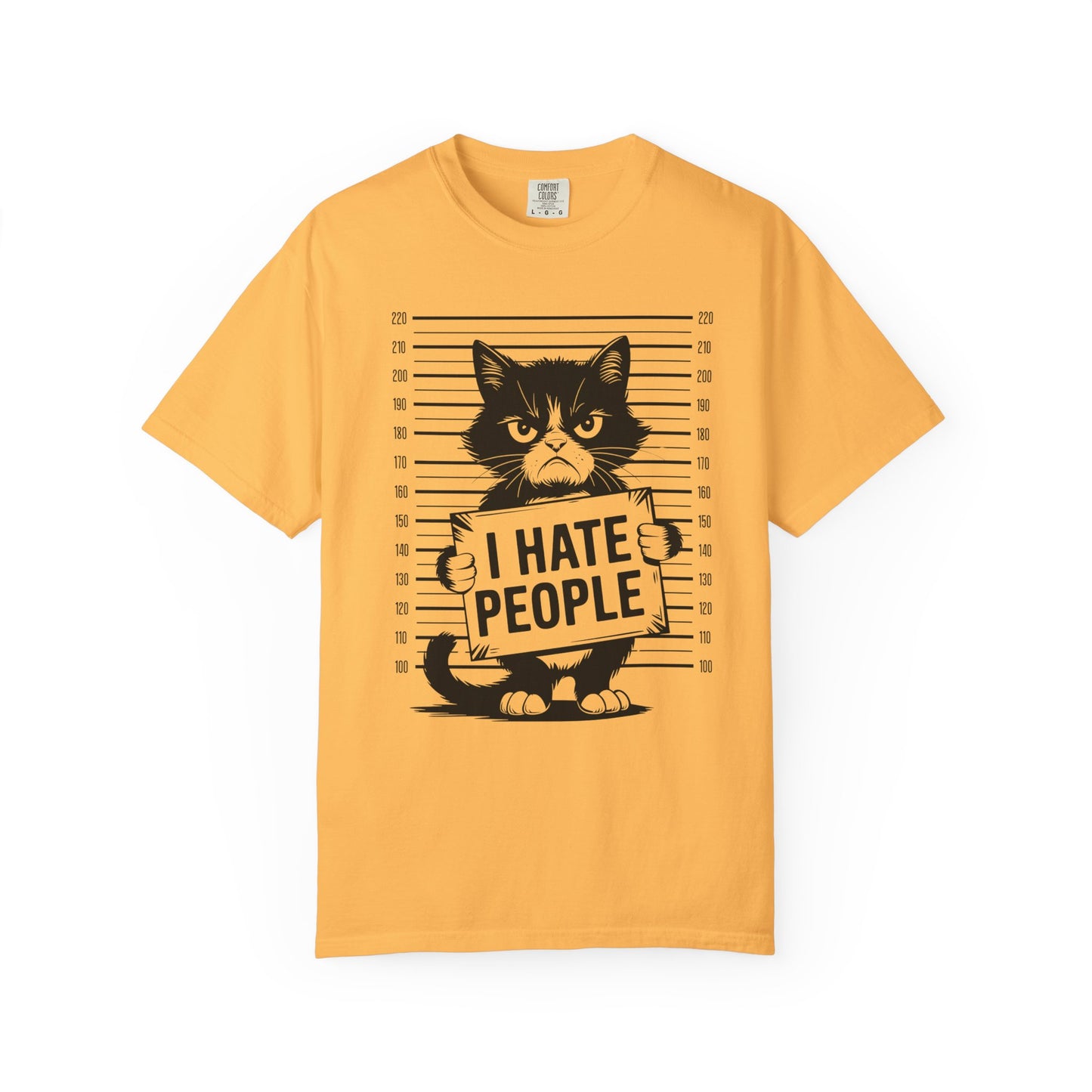 Cat Funny Comfort Colors T-shirt - I Hate People Design