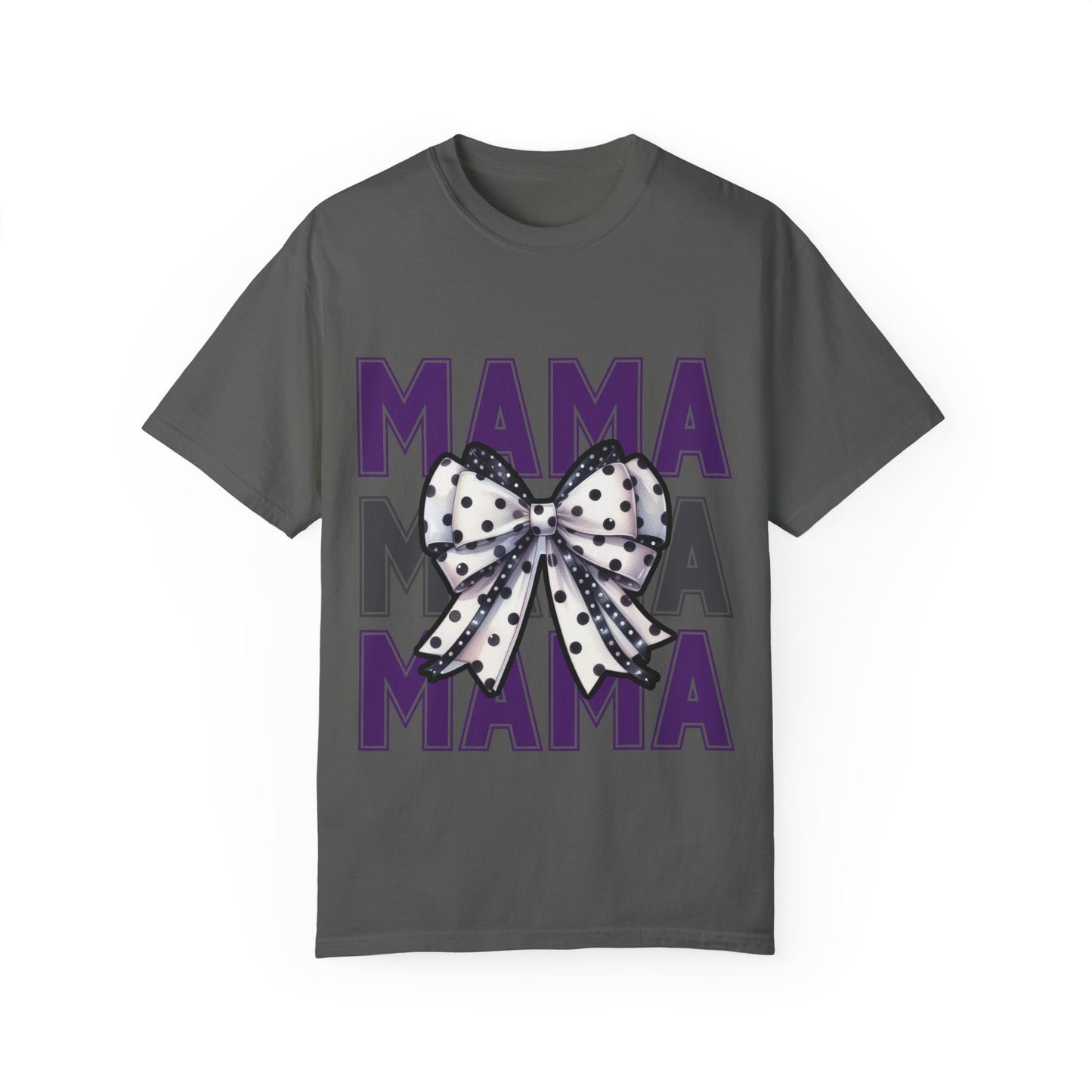 Polka Dot Bow Mama Tee – Retro Glam Mom Vibes comfort colors Unisex T-shirt