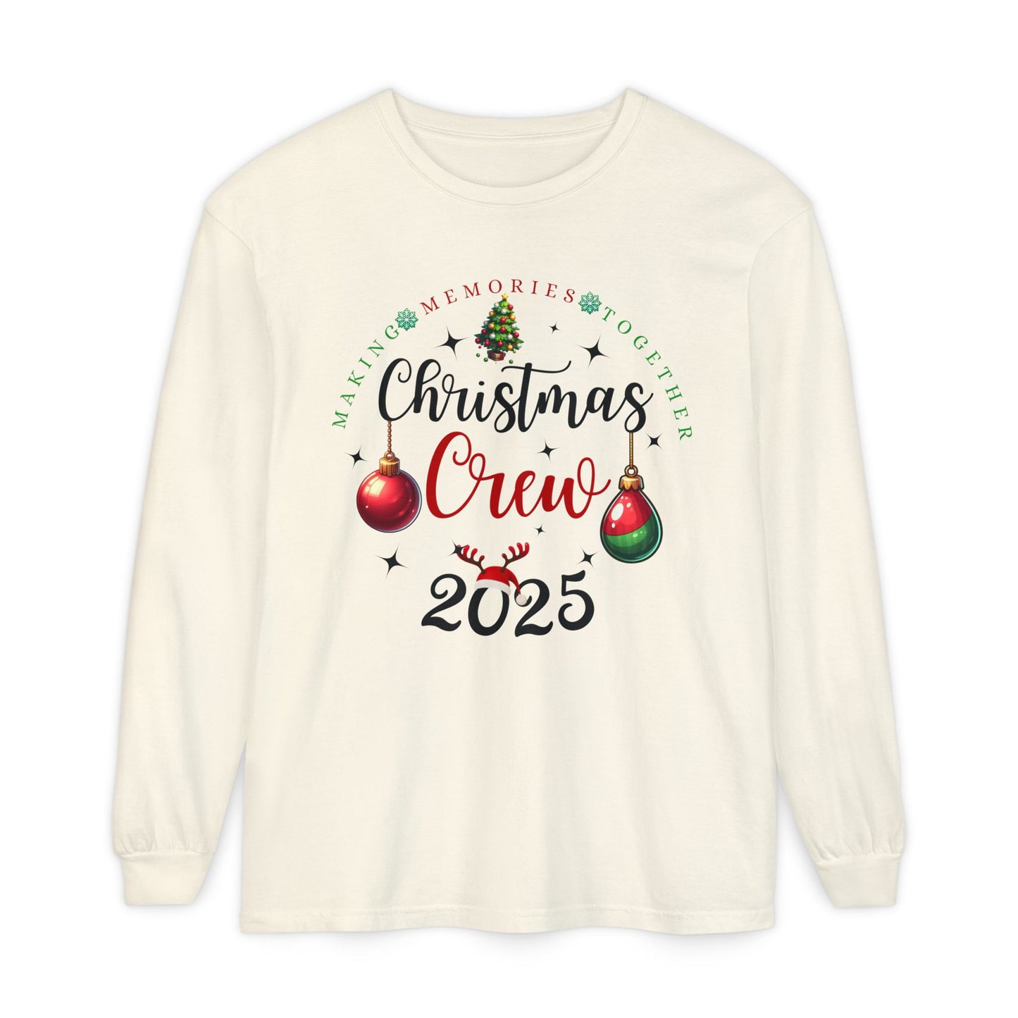Christmas Crew Long Sleeve T-Shirt 2025; Comfort Colors