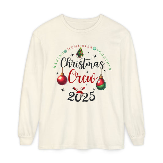 Christmas Crew Long Sleeve T-Shirt 2025; Comfort Colors