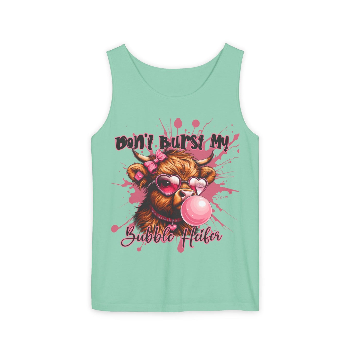 Tank Top - Don't Burst My Bubble Highland Cow Design