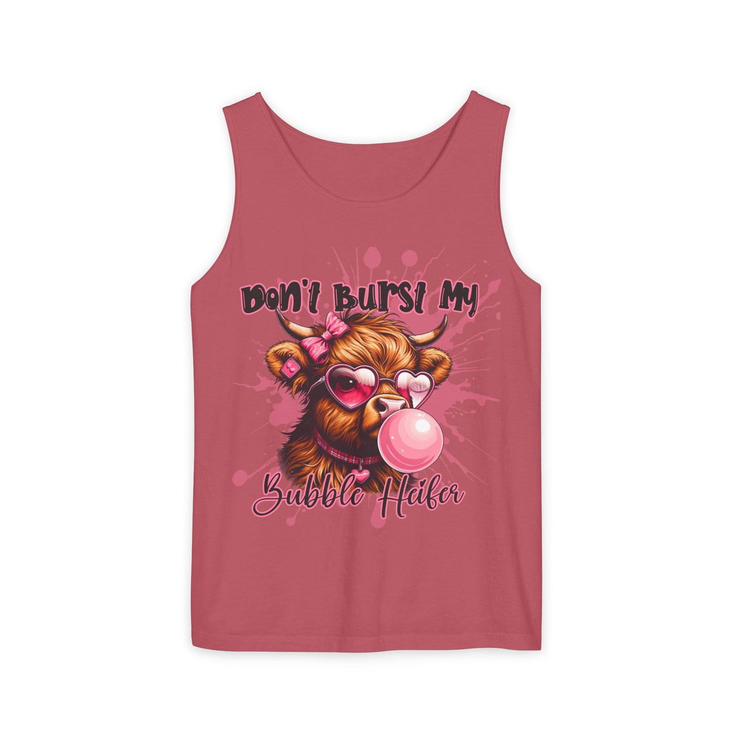 Tank Top - Don't Burst My Bubble Highland Cow Design