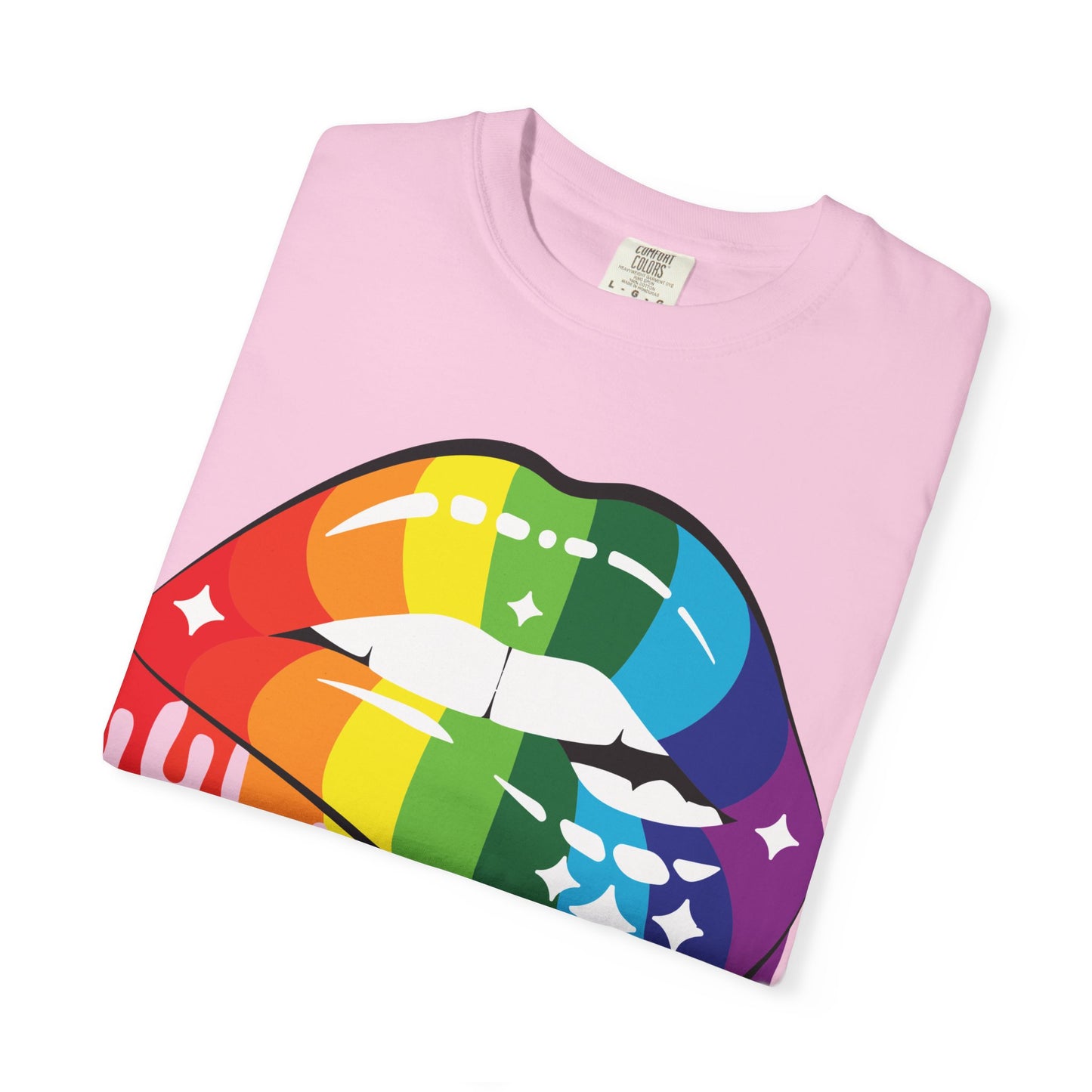 Rainbow Drip Lips Shirt – Bold Pride Graphic Tee, Colorful LGBTQ+ Lip Art, Glitter Dripping Lips Design