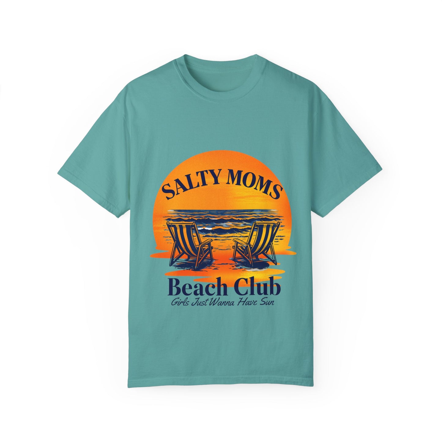 Salty Moms Beach Club T-Shirt - Unisex Garment-Dyed Tee for Beach Lovers