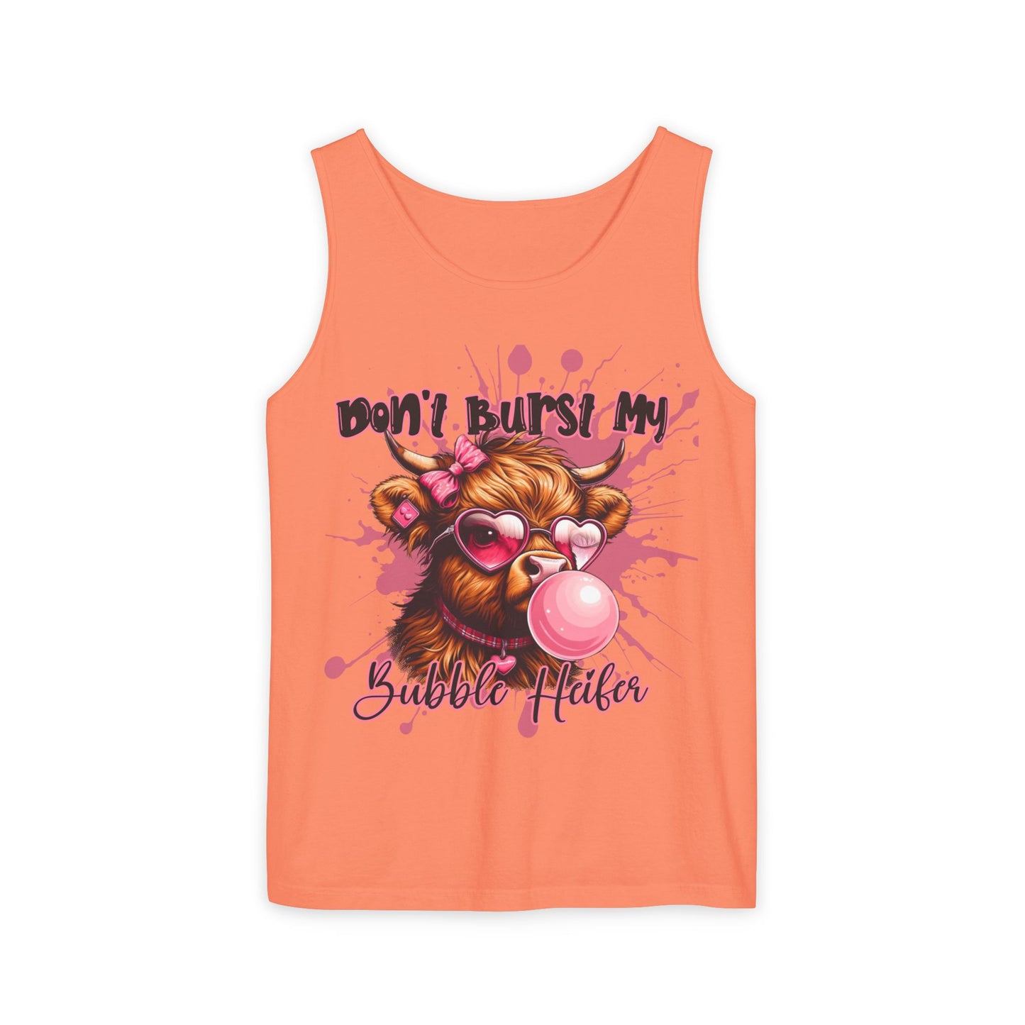 Tank Top - Don't Burst My Bubble Highland Cow Design